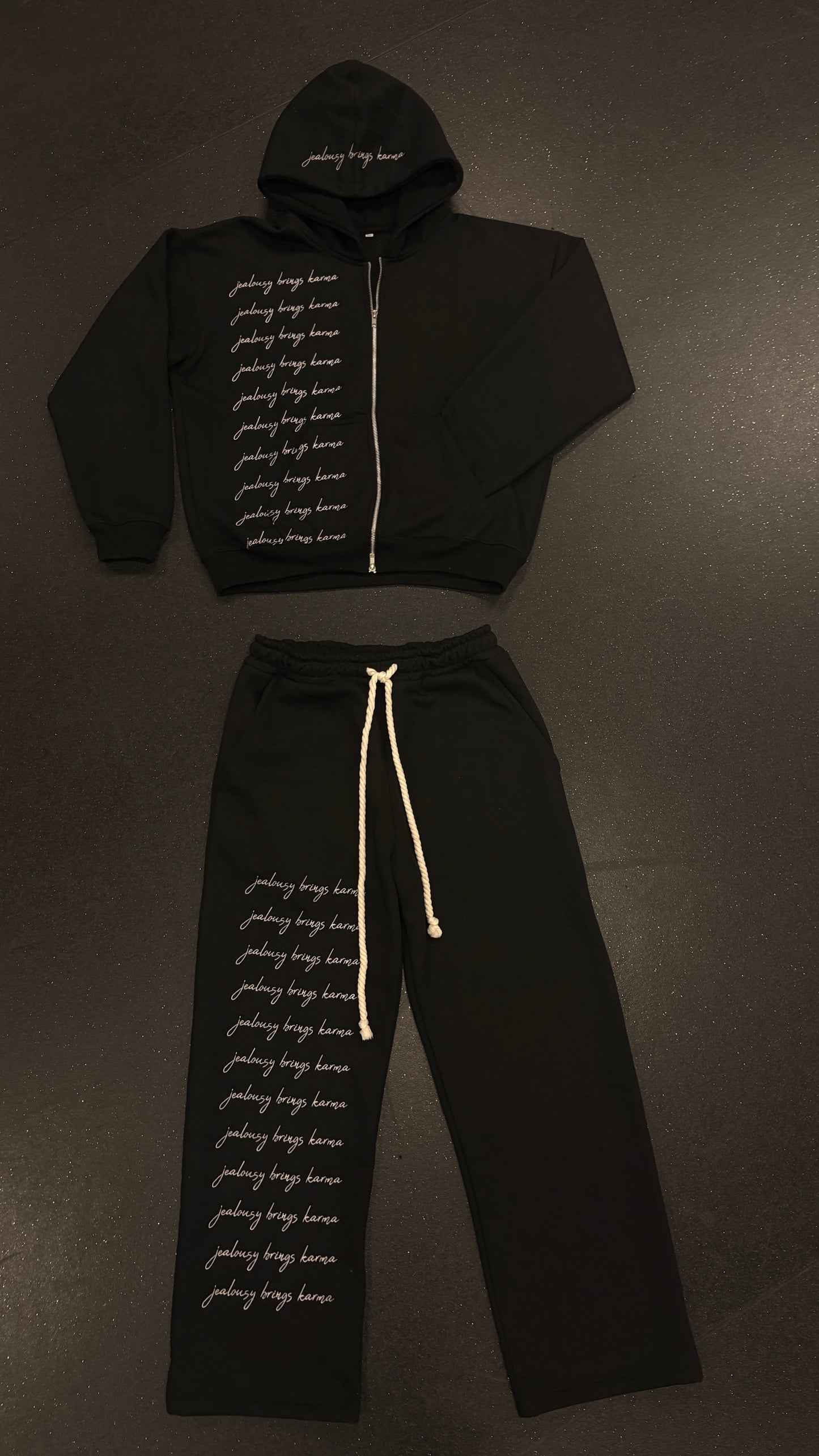 White scripture tracksuit