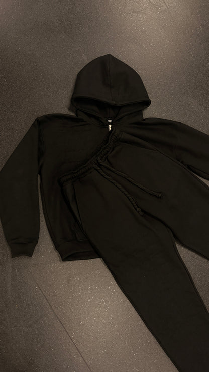 Triple black scripture tracksuit