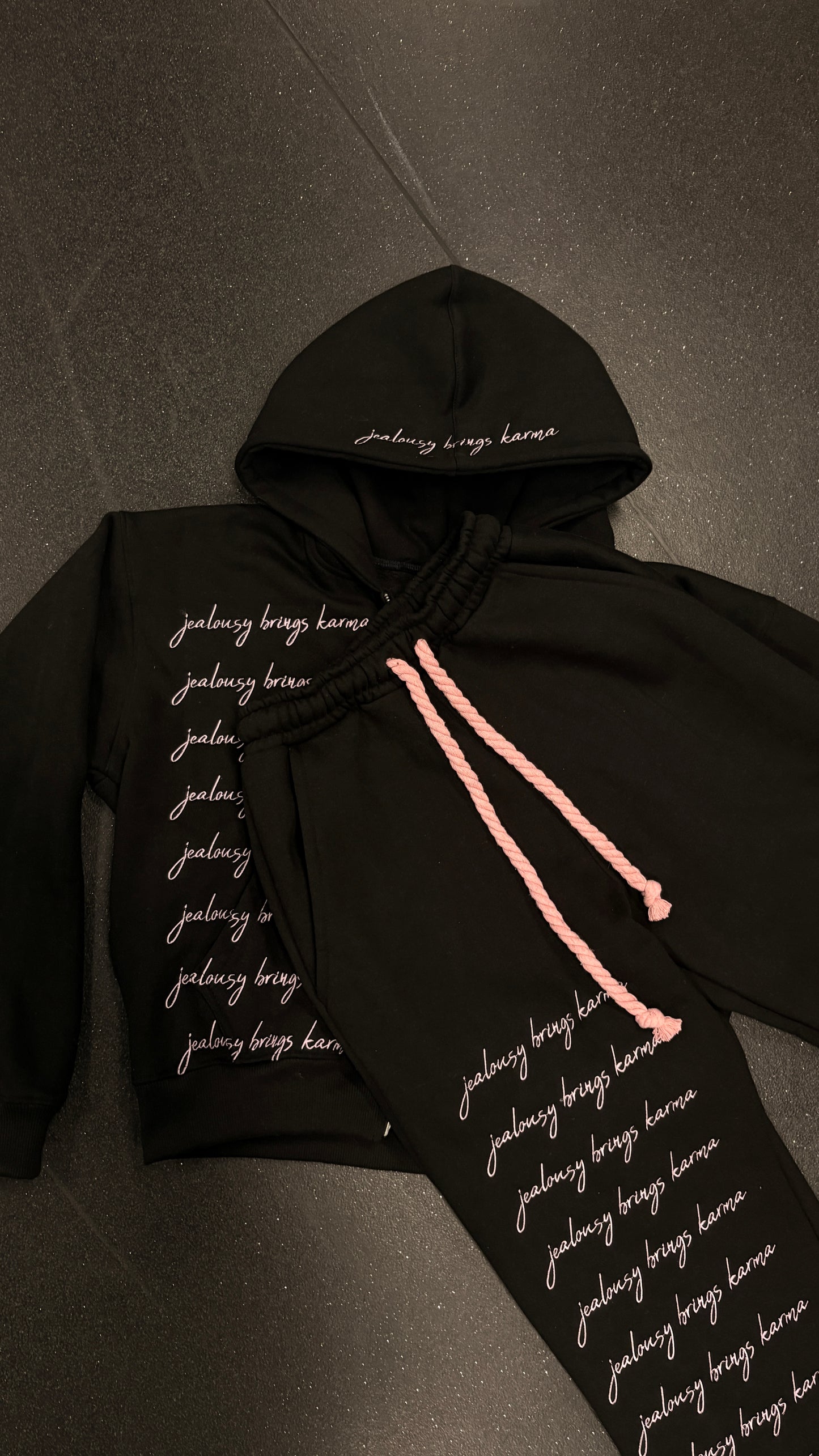 Pink scripture tracksuit