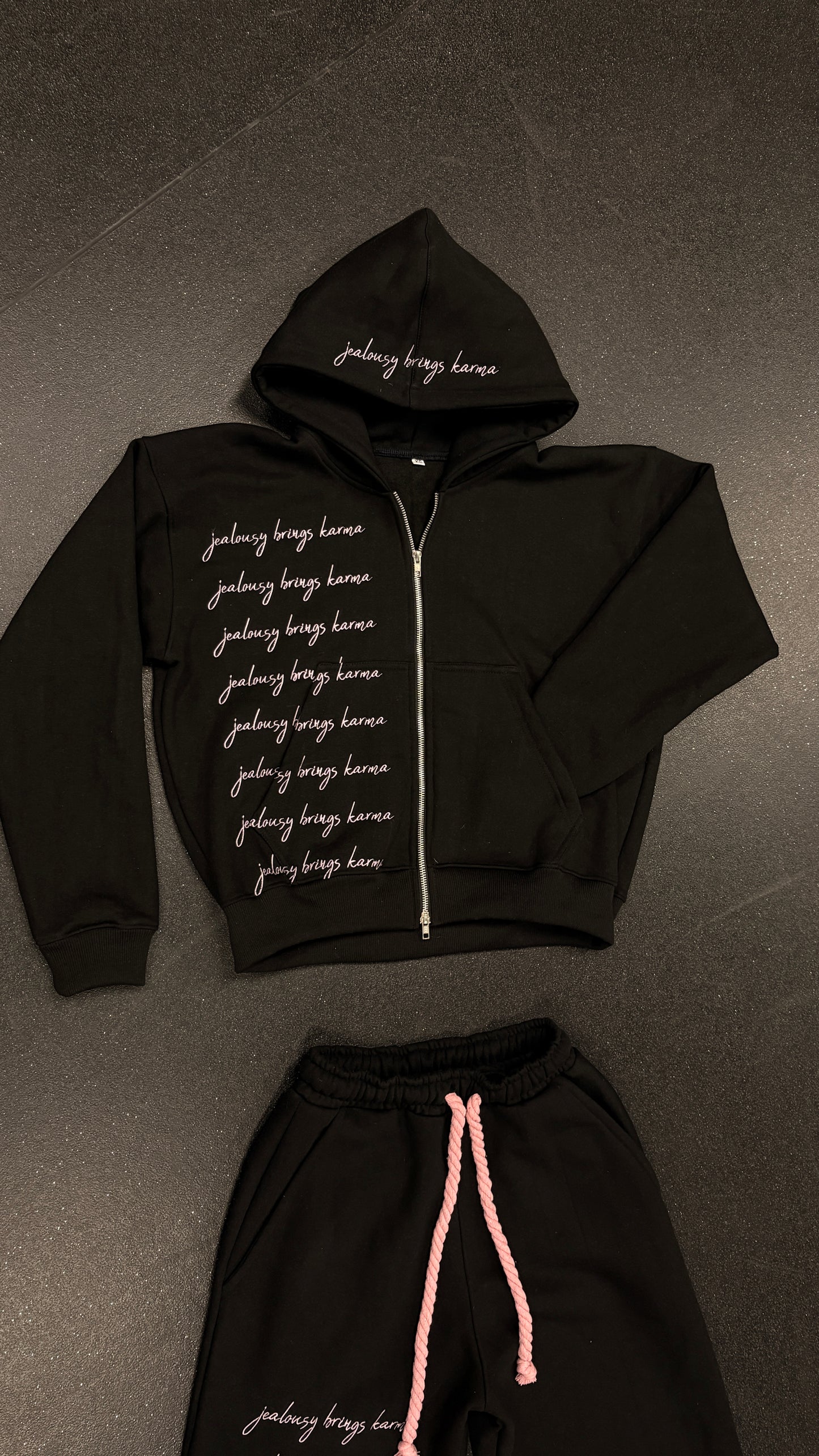 Pink scripture tracksuit